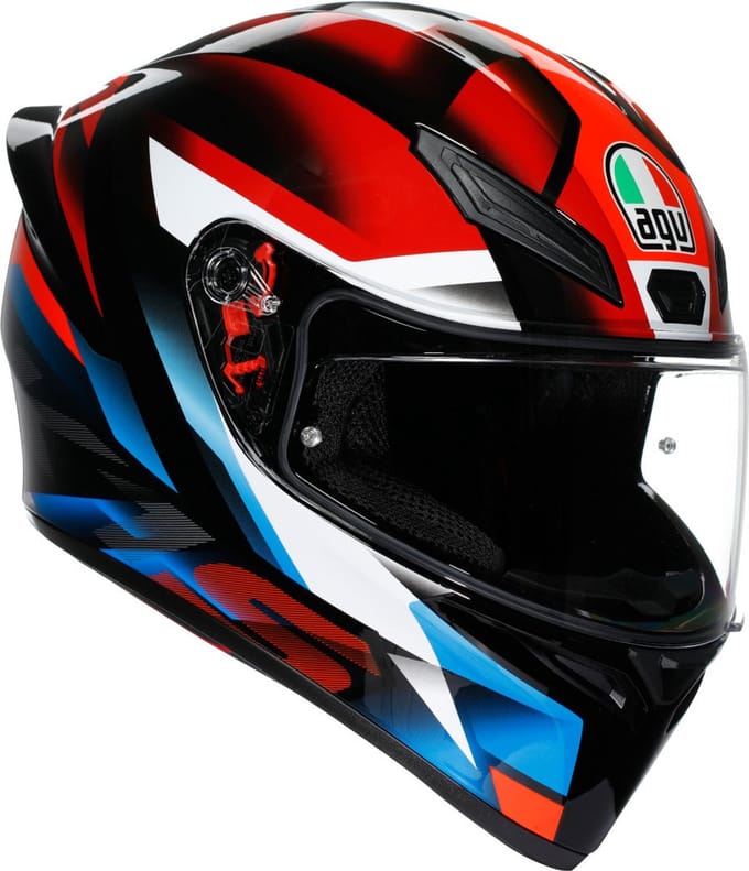 AGV K1 S Fastlap Zwart Rood Blauw Integraalhelm - Maat S - Helm