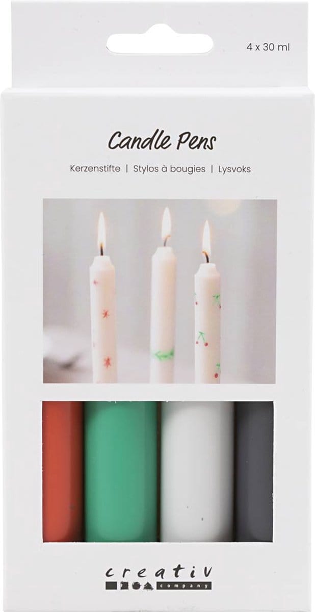 CC Candle pens, black, green, light grey, red, 4x30 ml/ 1 pack