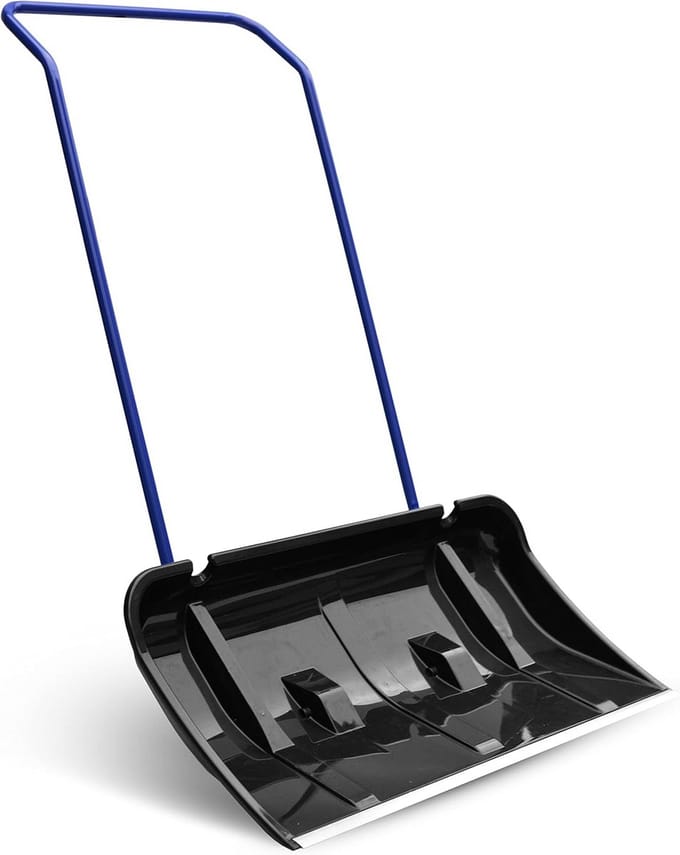 Stevige Sneeuwschuiver met Wieltjes en Aluminium Rand, 80 cm Breed