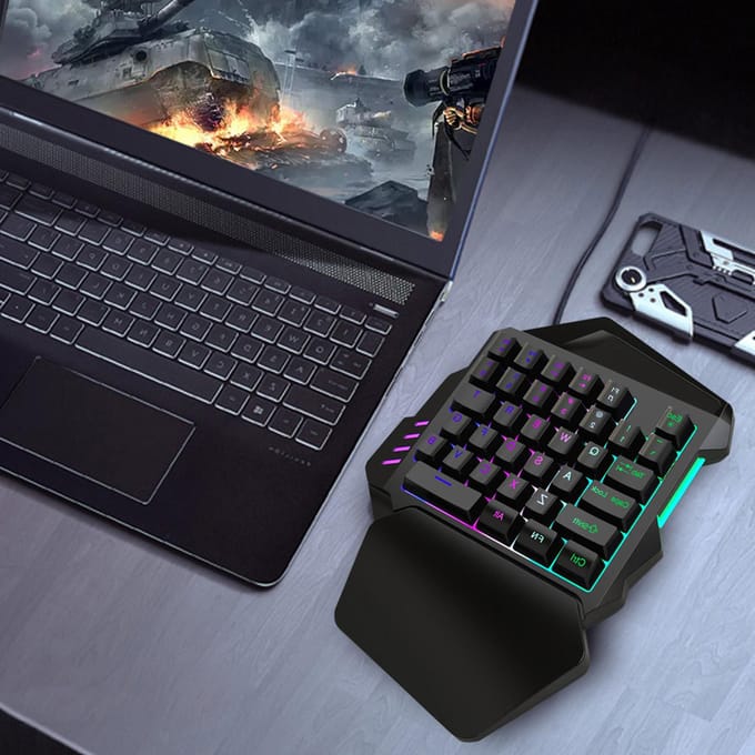 Clavier de jeu à membrane HXSJ à une main, 35 touches, avec touches FN