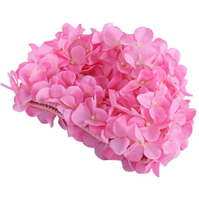 Bloemenontwerp Cap Delicate badmuts Gepersonaliseerde driedimensionale bloemblaadjes badmutsen pink