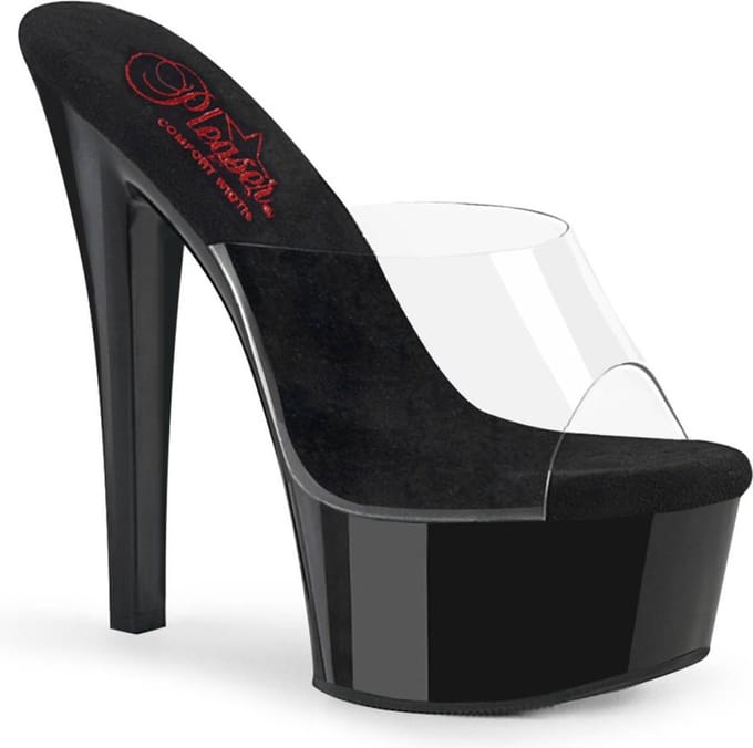 Pleaser - GLEAM601 Muiltjes met hak - US 11 - 41 Shoes - Zwart/Zwart
