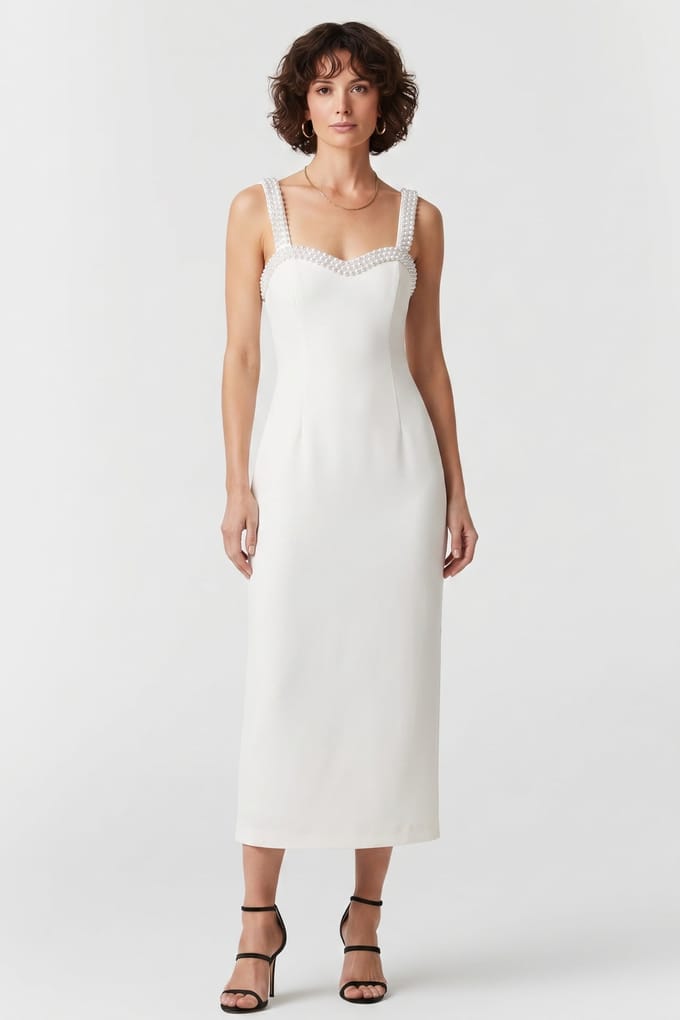 Odd Muse Pearl Midi Dress White Größe: S | Midikleider Outlet | Damen | Weiß