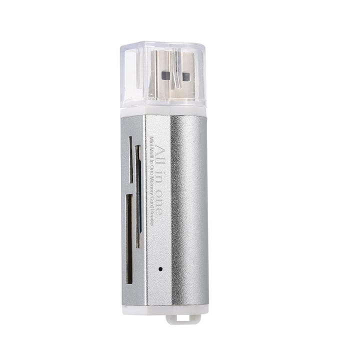 Mini draagbare alles-in-één kaartlezer voor SD/SD/TF/MS Duo/Micro MS(M2)/Ms Pro Duo USB-kaartlezers white