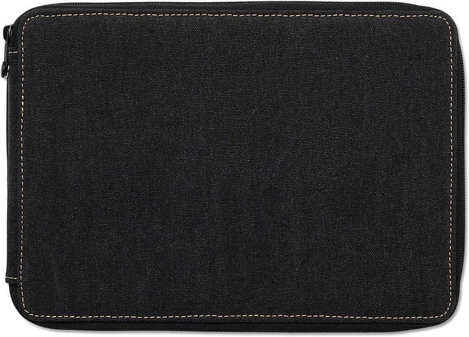 Etui voor kleurpotloden - Handgemaakt zwart canvas met ritssluiting