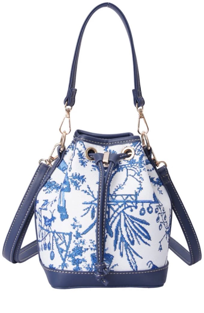 Bucket Bag – Gobelin & Vegan Leer – Chinoiserie