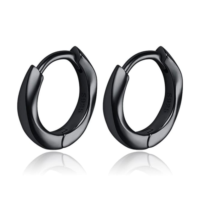 Tom Jaxon Heren Oorbellen - Twist Zwart-12mm