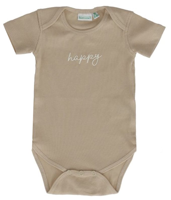 Babylook Romper Korte Mouw Rib - Maat 56 - Oyster Gray