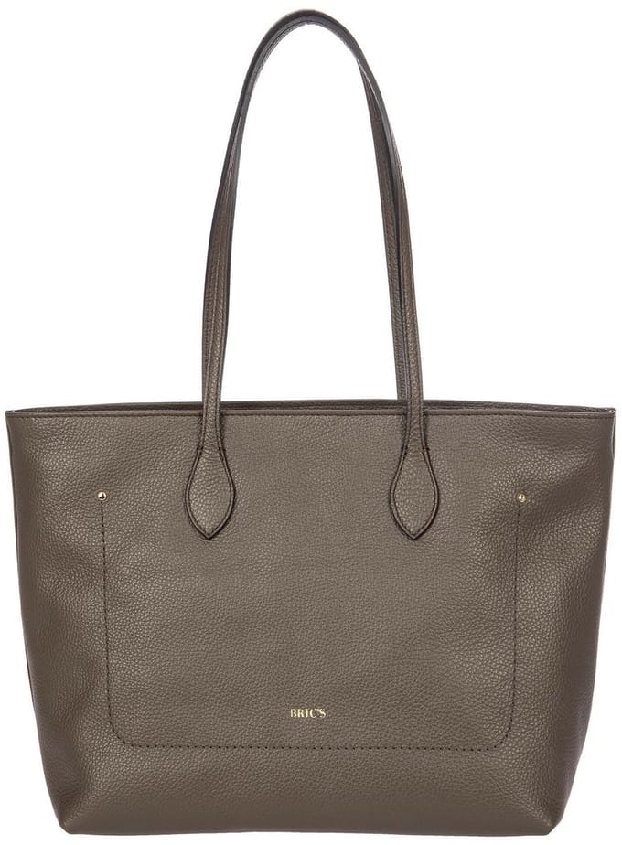 BRIC'S Leren schoudertas Gondola Violetta Shoulderbag Swamp Taupe