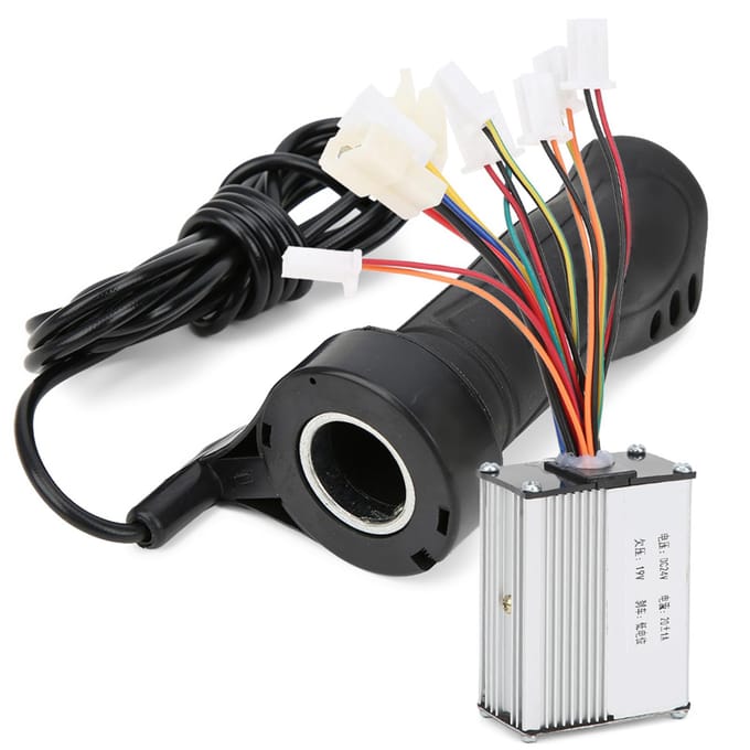 24V 250W Borstelcontroller Verlengkabel Eénhands Grip Set Elektrische Fiets Stuur black