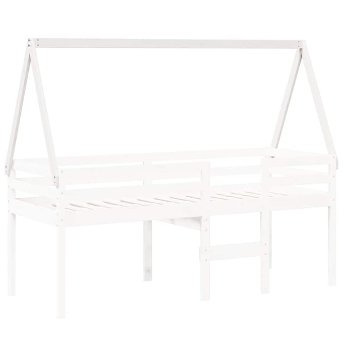 vidaXL - Kinderbedhuisje - 199x80,5x88 - cm - massief - grenenhout - wit
