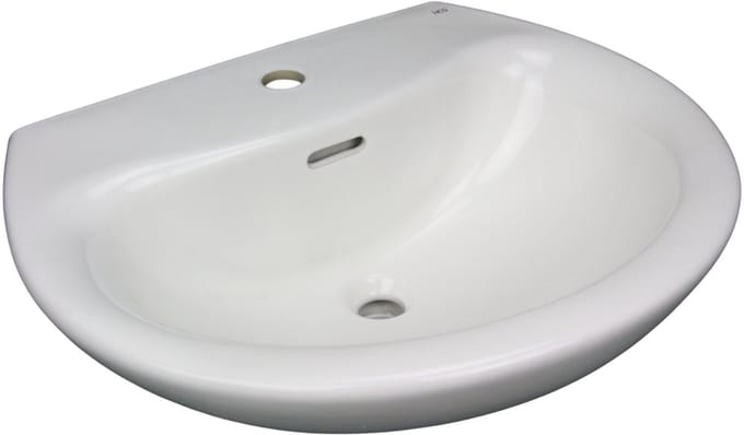 Wasbak wit keramiek rond/ovaal (HCG L330S) (F358)