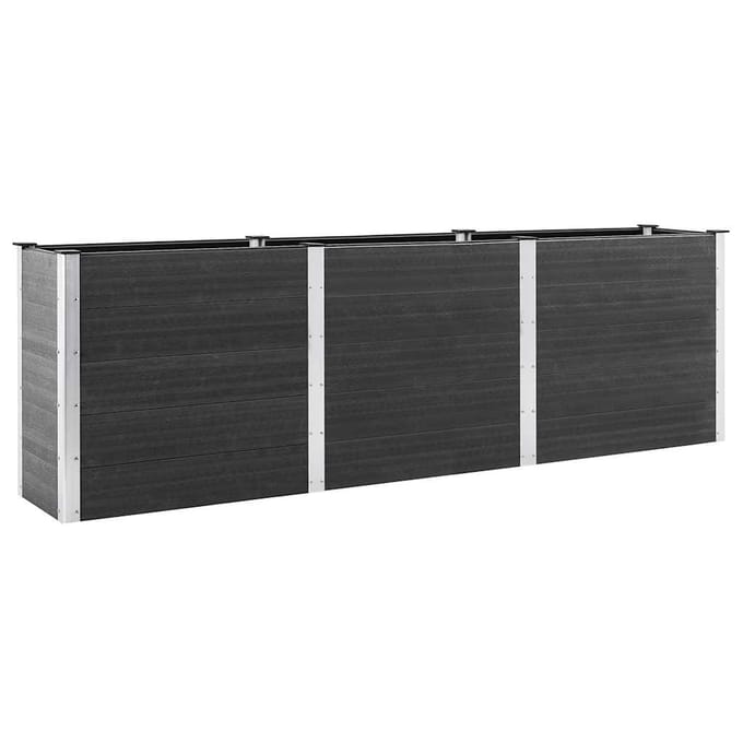 vidaXL - Plantenbak - verhoogd - 300x50x91 - cm - HKC - grijs