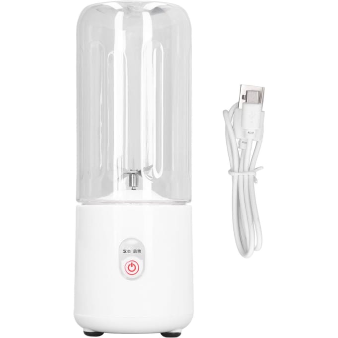Draagbare Blender 6 Messen USB Oplaadbaar Multifunctioneel Mini Fruitmixer Juicer Beker voor Thuis L wit