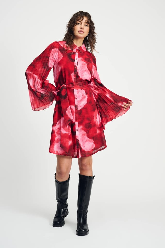 POM Amsterdam Dress - Summer Bliss Red Maat: 36 | Blousejurken Outlet | Dames | Rood