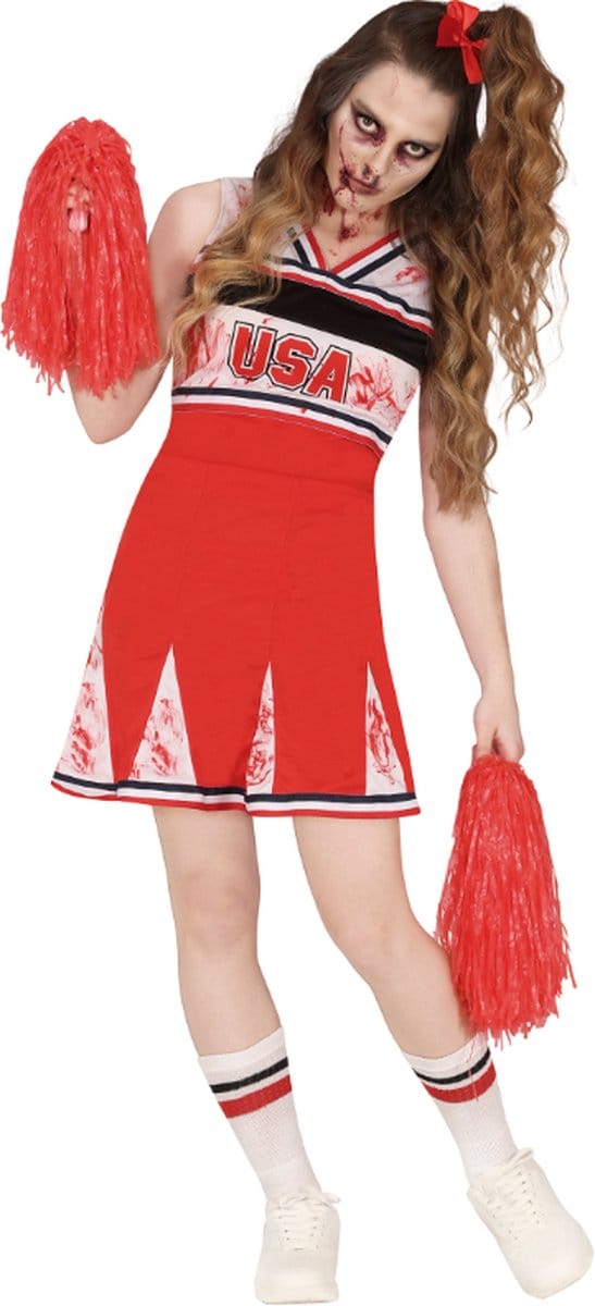 Fiestas Guirca - Zombie cheerleader USA dames - maat XL (42-44)