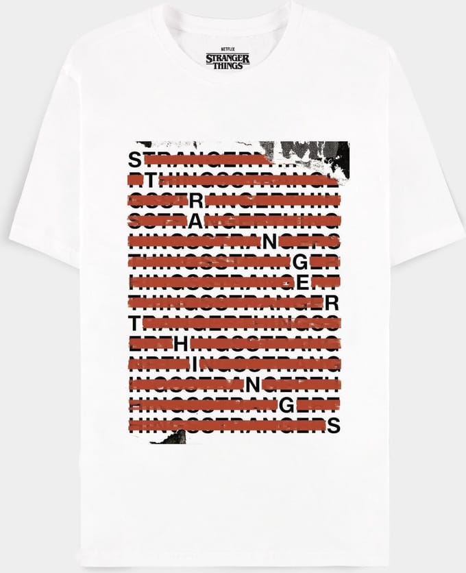 Stranger Things Heren Tshirt -XL- Letters Wit