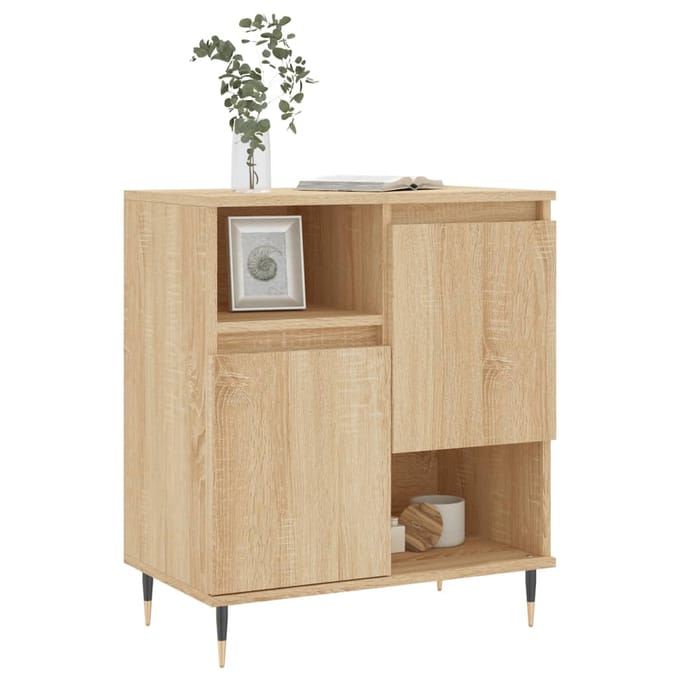vidaXL - Dressoir - 60x35x70 - cm - bewerkt - hout - sonoma - eikenkleurig
