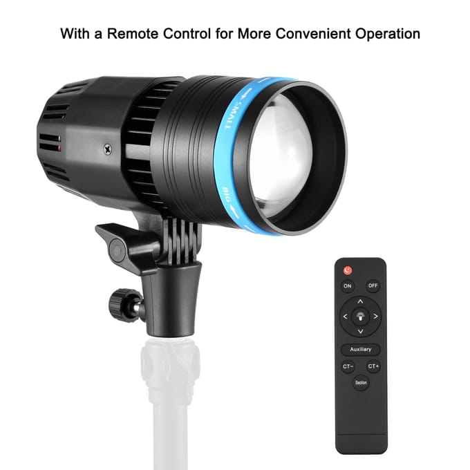50W Compact Focus Videolicht COB Spotlight Fotografie Continu licht 5500K Dimbaar CRI90+ US Plug gray