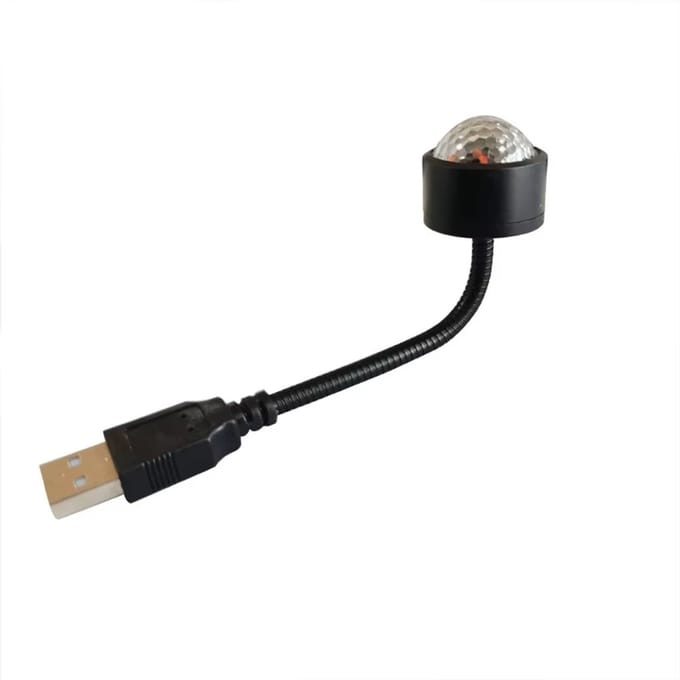 Han‑Bar® Mini LED Disco Nachtlampje Projector – USB Sfeerlamp plug-and-play ontwerp en USB-aansluiting - flexibele metalen hals
