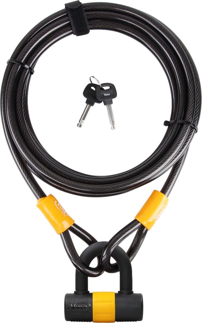 VINZ Kinabalu Kabelslot 5 Meter Lang - Multifunctioneel Bootslot, Fiets, Terras slot - 12mm Kabel - 500cm