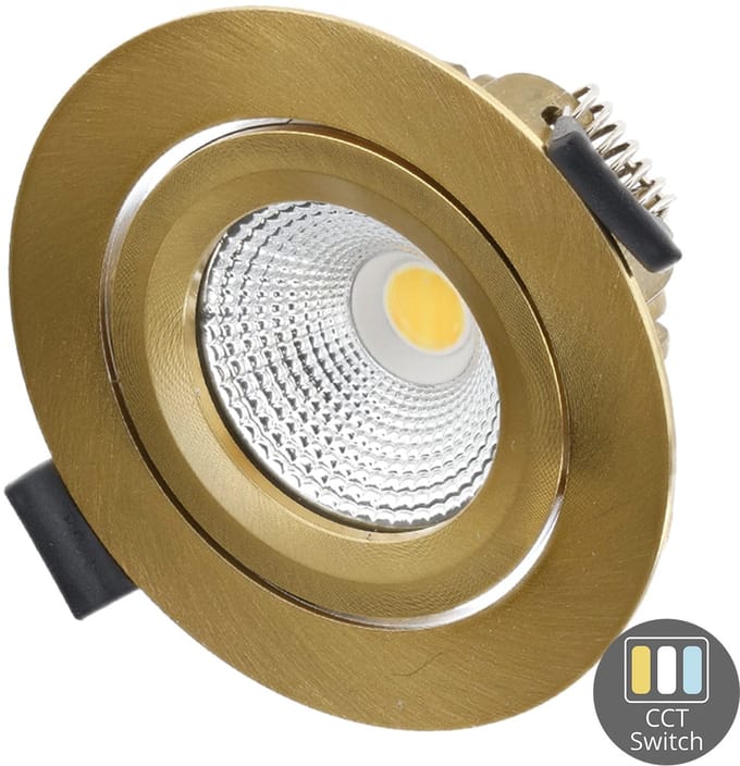 Slim-Fit LED Inbouwspot 4W/6W - Dimbaar, CCT-Switch, Messing Afwerking