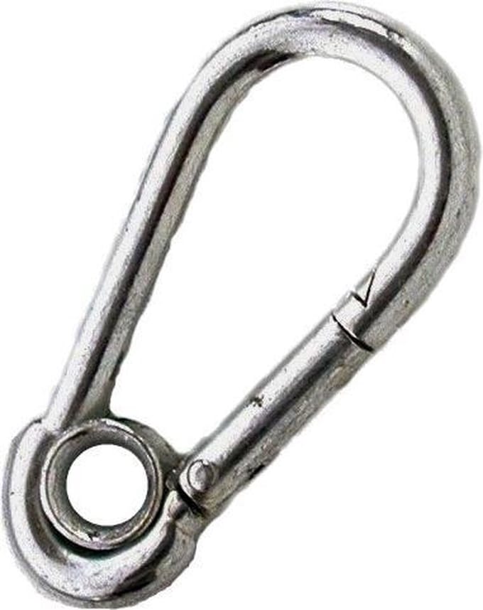 Karabijnhaak - 120 mm - Verzinkt - met ring - 5 stuks