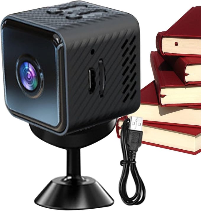 Wifi Camera - Beveiligingscamera Binnen - Thuisbewaking - Bewegingsdetectie - 14.7 x 7.7 x 4.3 cm - Zwart