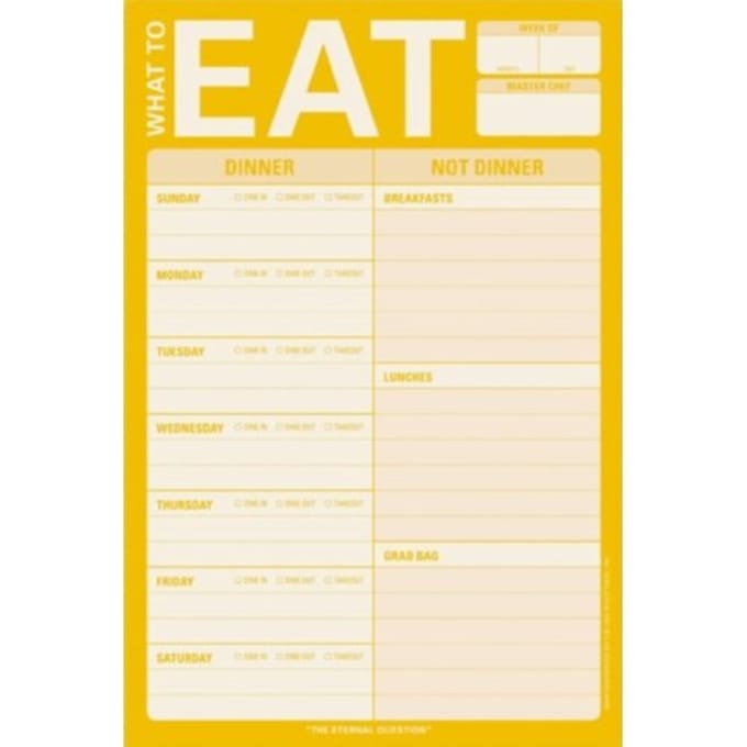 Knock Knock What To Eat Pad (Yellow) - Knock Knock