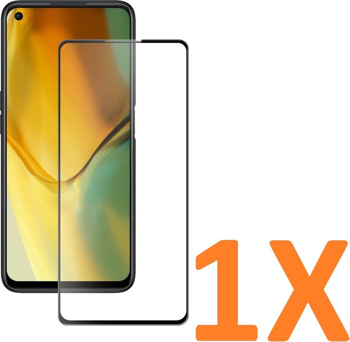 Volledige dekking Screenprotector Glas - Tempered Glass Screen Protector Geschikt voor: Oppo A76 -  - 1x