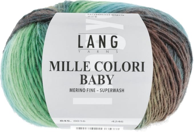 Lang Yarns Mille Colori Baby - 16 appel/turquoise/choco - Merinogaren