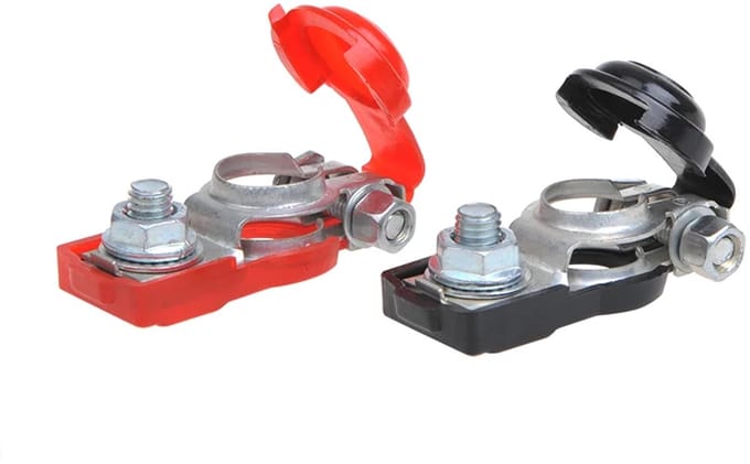 ProPlus Accupoolklemmen set - (+) en (-) - Kunststof Bescherming - Rood/zwart