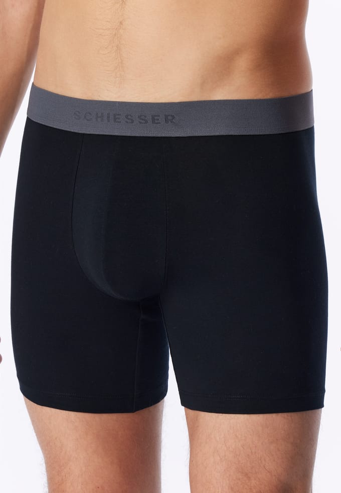 Schiesser 3PACK Long-Shorts - 95/5 Multipacks - Onderbroek Heren zwart
