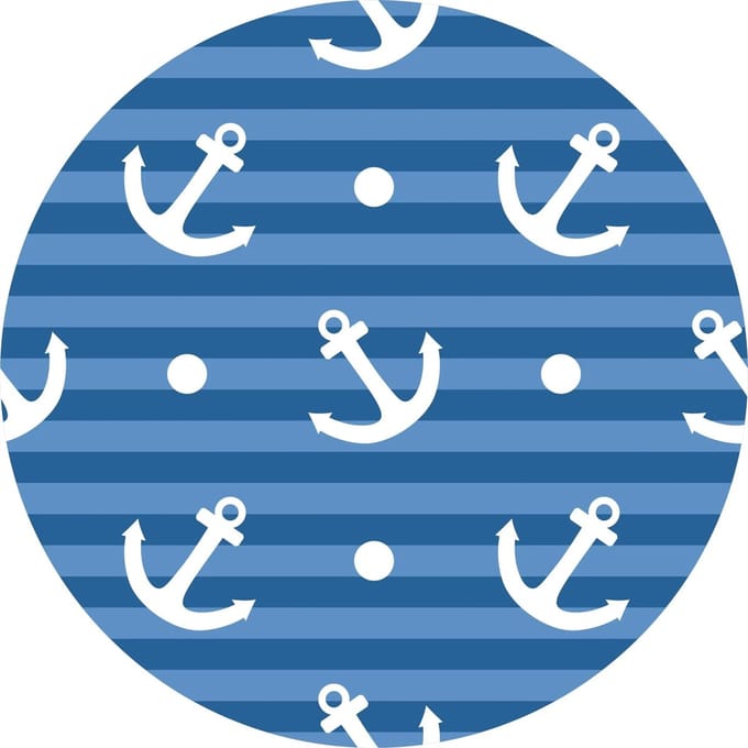 Vinyl | Vloerkleed vinyl rond | marine | 95 cm Rond