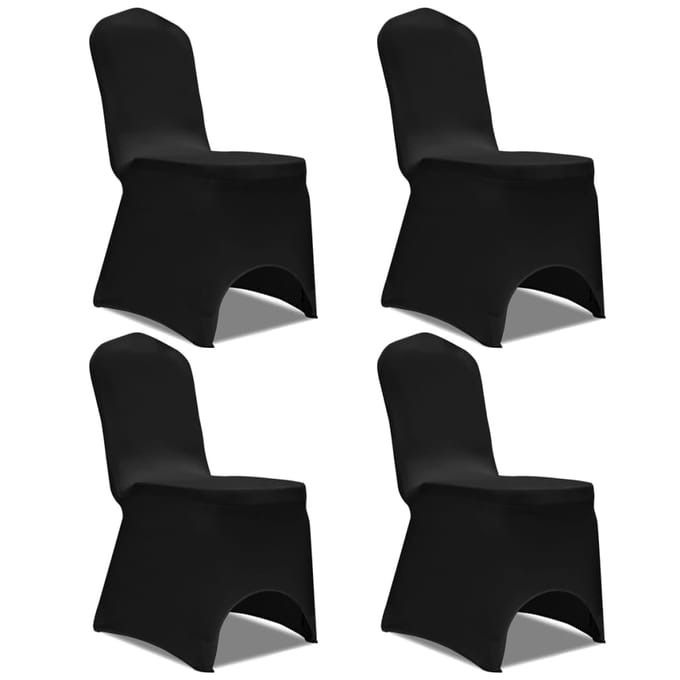 vidaXL - Stoelhoes - stretch - 4 - stuks - zwart