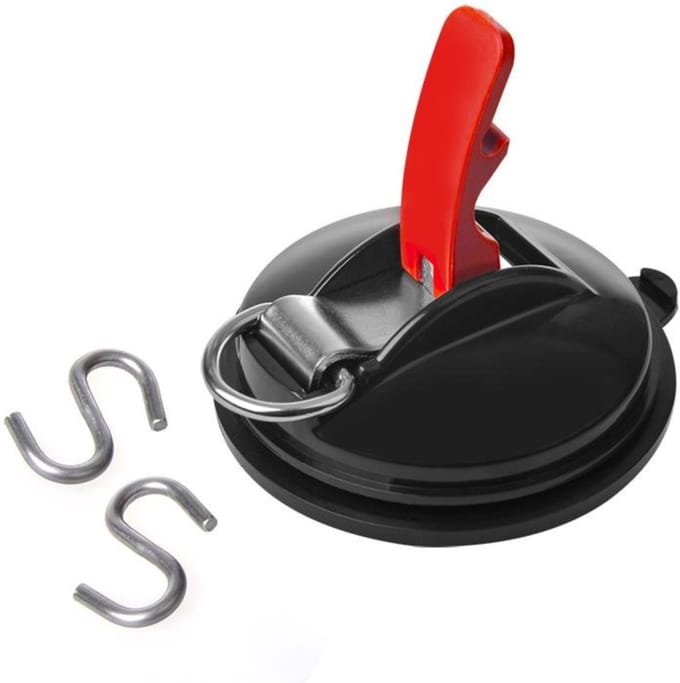 Proplus Zuignapbevestiging - met ring - 2 S-haken - 11 cm - tot 10 kg