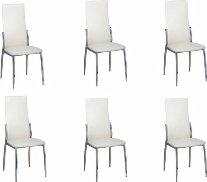 vidaXL - Eetkamerstoelen - 6 - st - kunstleer - wit