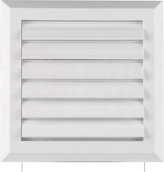 Ventilatierooster Wit/Bruin met Hor en Verstelbare Lamellen - Diverse Maten