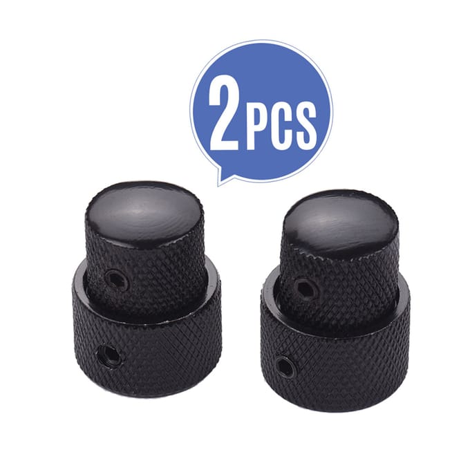 2 Jeux de Boutons de Contrôle Empilés Concentriques Doubles pour Guitares Basses Électriques Couleur Argent