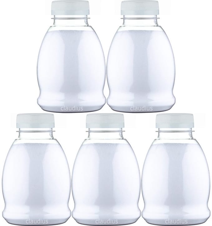 Scrubzout Perzik - 375 gram - Fles met transparante dop - Set van 5 stuks - Hydraterende Lichaamsscrub