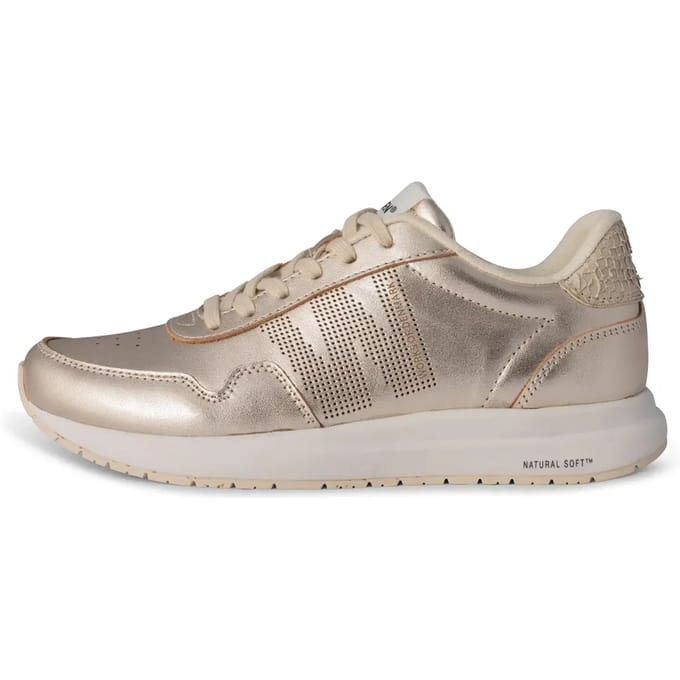 Damestrainers Woden Nora Natural Soft Metallic
