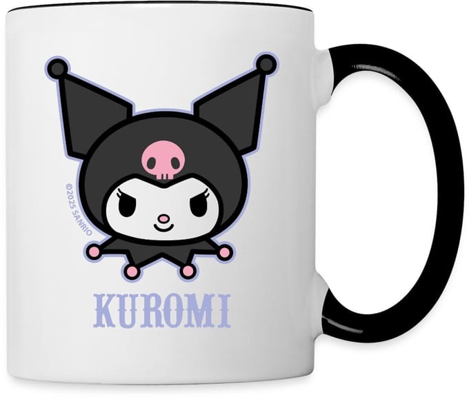 Kuromi Portret Met Tekst Mok Tweekleurig