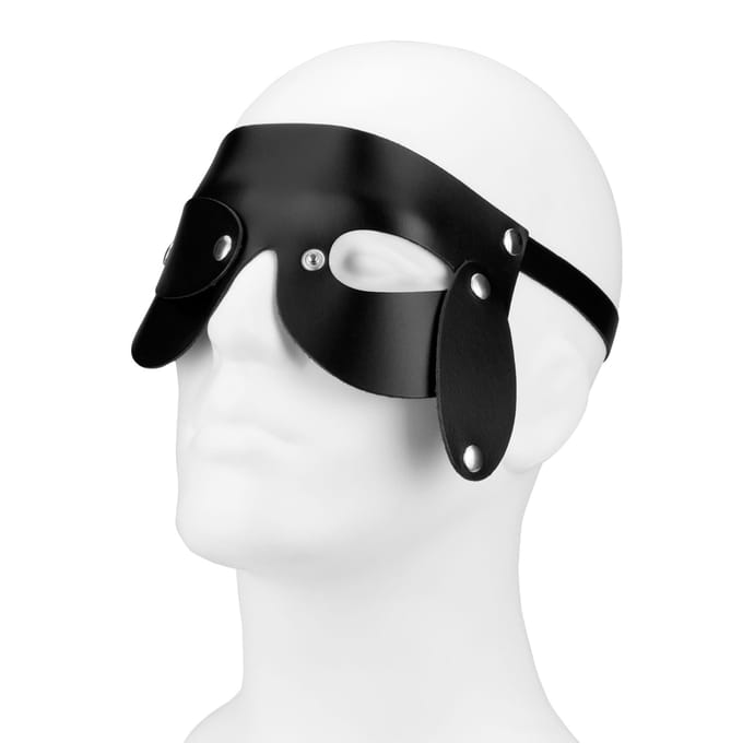 Rimba - Blinddoek Zwart Leer Met Verwijderbare Oogklepjes