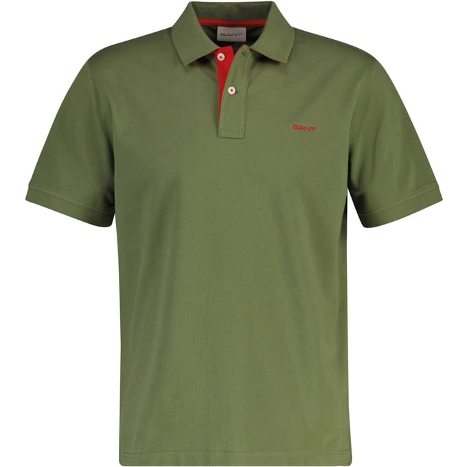 Gant Contrast Piqué Poloshirt Herb Groen - Maat L - Heren