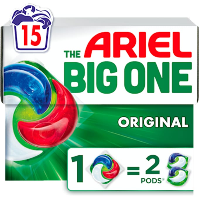 Ariel 3in1 Wasmiddel Pods The Big One Original 15 stuks