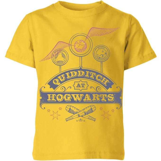 Harry Potter Quidditch at Hogwarts Kinder T-shirt - Geel - 134/140 (9-10 jaar)