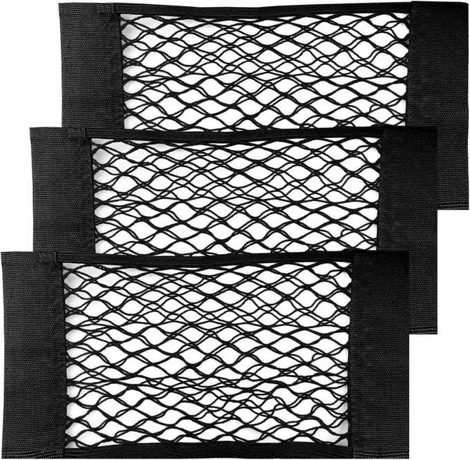 Famanu - Auto opbergnet set van 3 elastische nettassen 60 x 25 cm