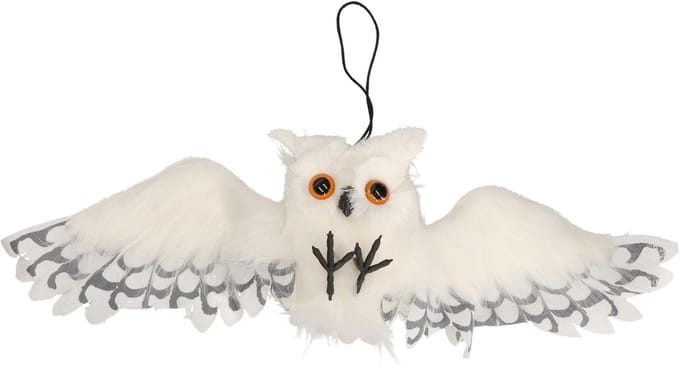 Fiestas Guirca Halloween/horror thema hang decoratie uil met grote ogen - enge dieren - 55 cm