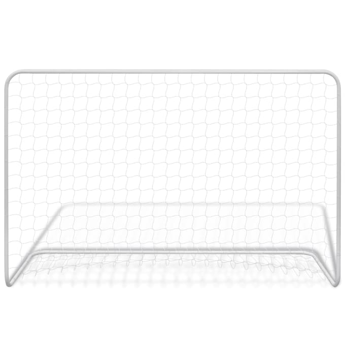 vidaXL - Voetbaldoelen - 2 - st - met - netten - 182x61x122 - cm - staal - wit