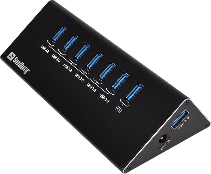 Sandberg USB 3.0 Hub 7 poorten USB hub - 7 - USB 3.0 - Zwart